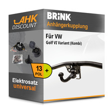 Für VW Golf VI Variant 09- BRINK Anhängerkupplung abnehmbar + 13polig E-Satz NEU