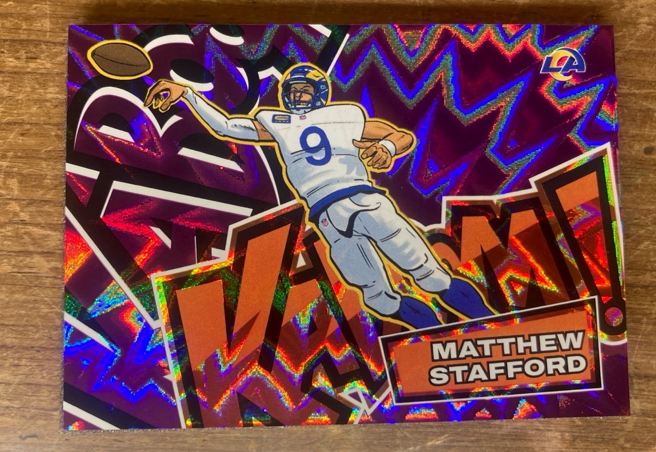 2025 Panini Absolute - Kaboom FOTL Matthew Stafford #15 Purple SSP Kaboom!