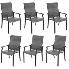Outdoor Patio Dining Chairs Set of 6, High Back Patio Chairs, All-Weat