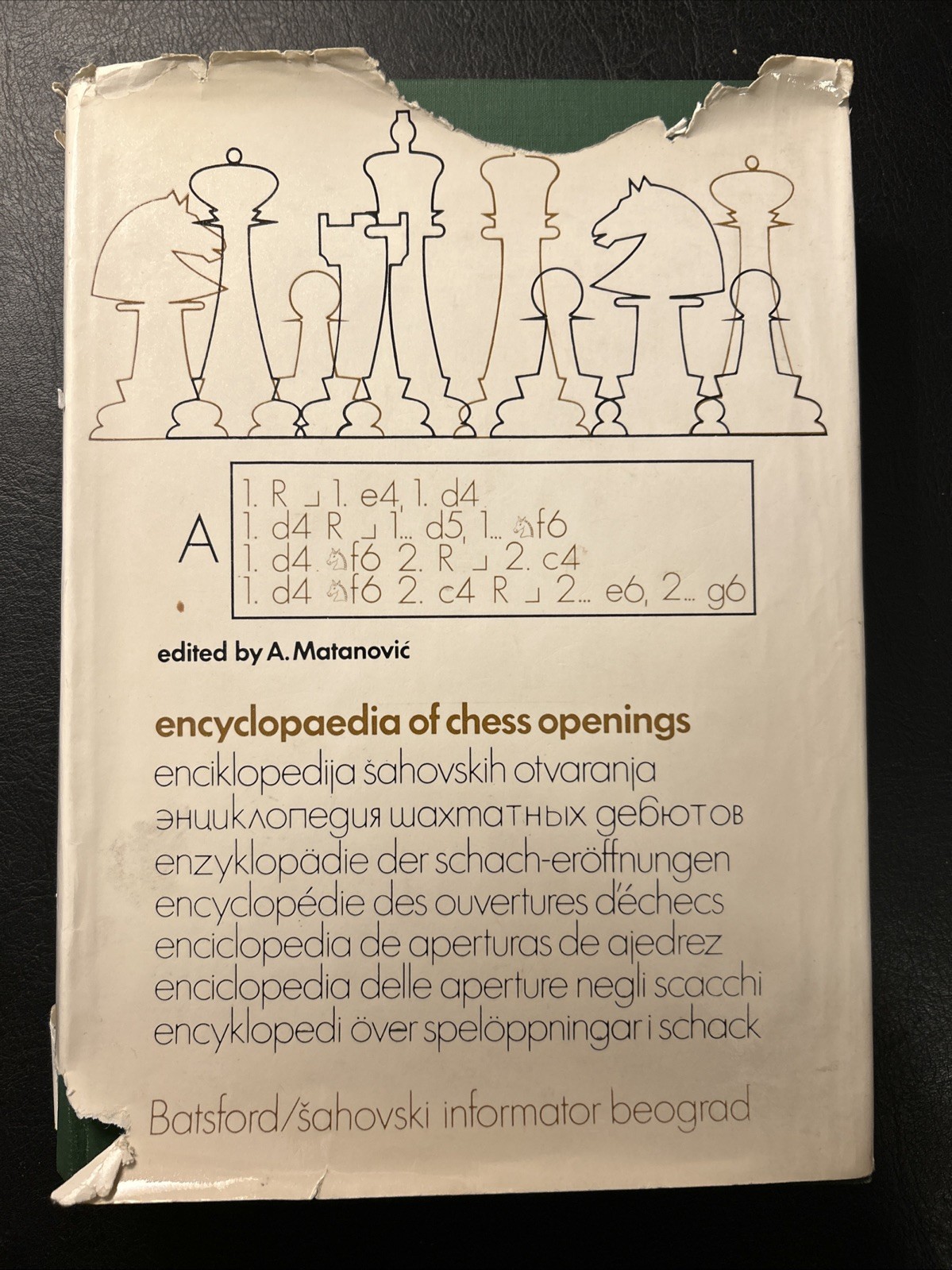 Encyclopaedia of Chess Openings Vol. A - Matanovic - Batsford 1979 HB DJ Good