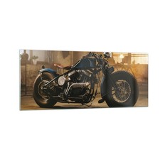 Impression sur Verre 100x40cm Tableaux Image Photo Harley-Davidson Moto Moteur