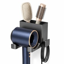 Hair Dryer Holder Wall Mounted, Space Aluminum Blow Dryer Rack with Detachabl...