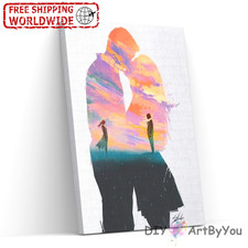 Paint By Numbers Canvas Art Draw Artist Painting Oil Kit Home Decor Couple Adult