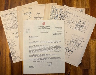Five Technical Drawings Rouses Point Bridge NY VT Bellamy River NH 1954 Letter