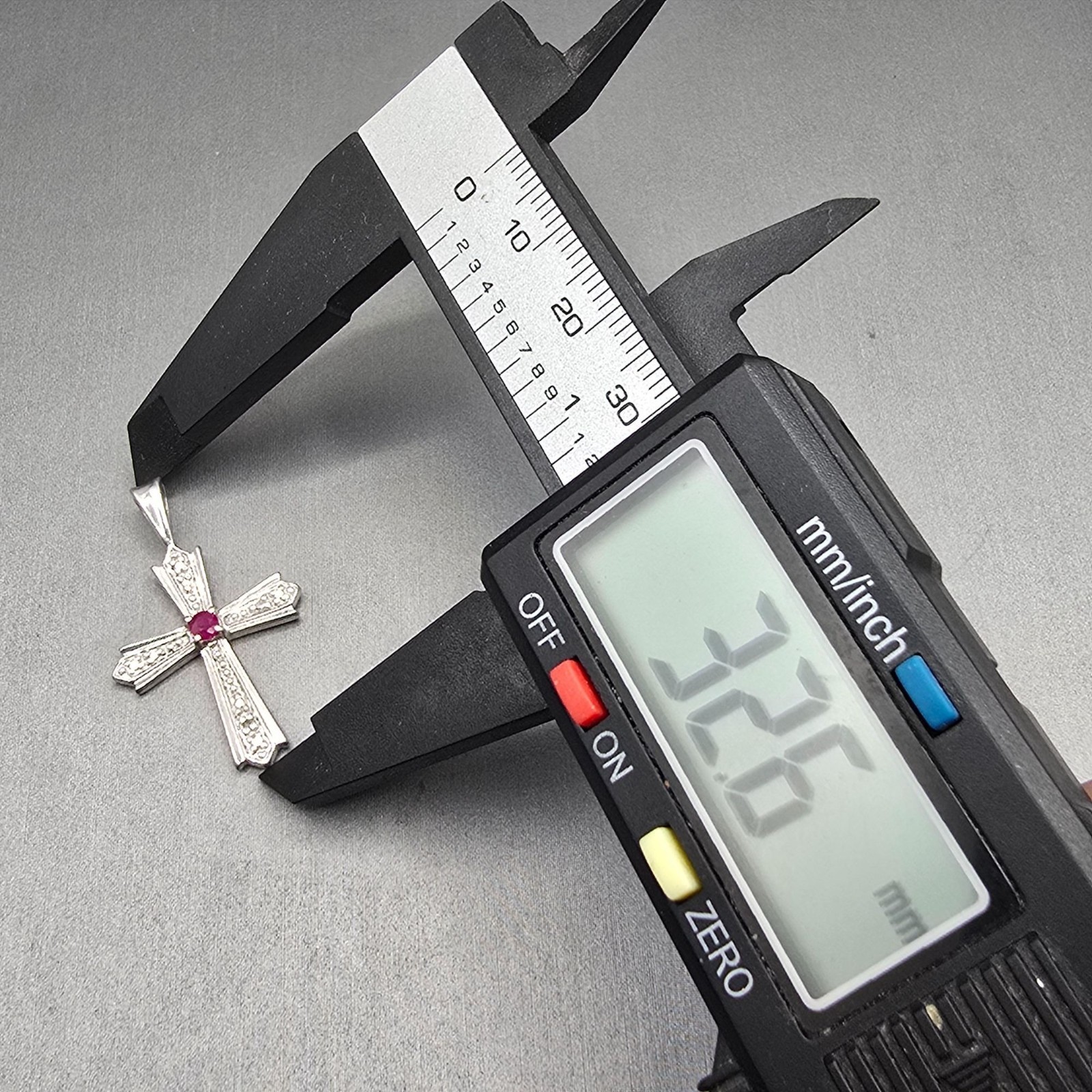 Ross-Simons Sterling Silver Ruby Cross Pendant 1.… - image 6