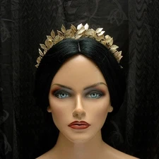 Gold Leaf Headpiece Headband Greek Goddess Crown Wedding Bridal New Years Party