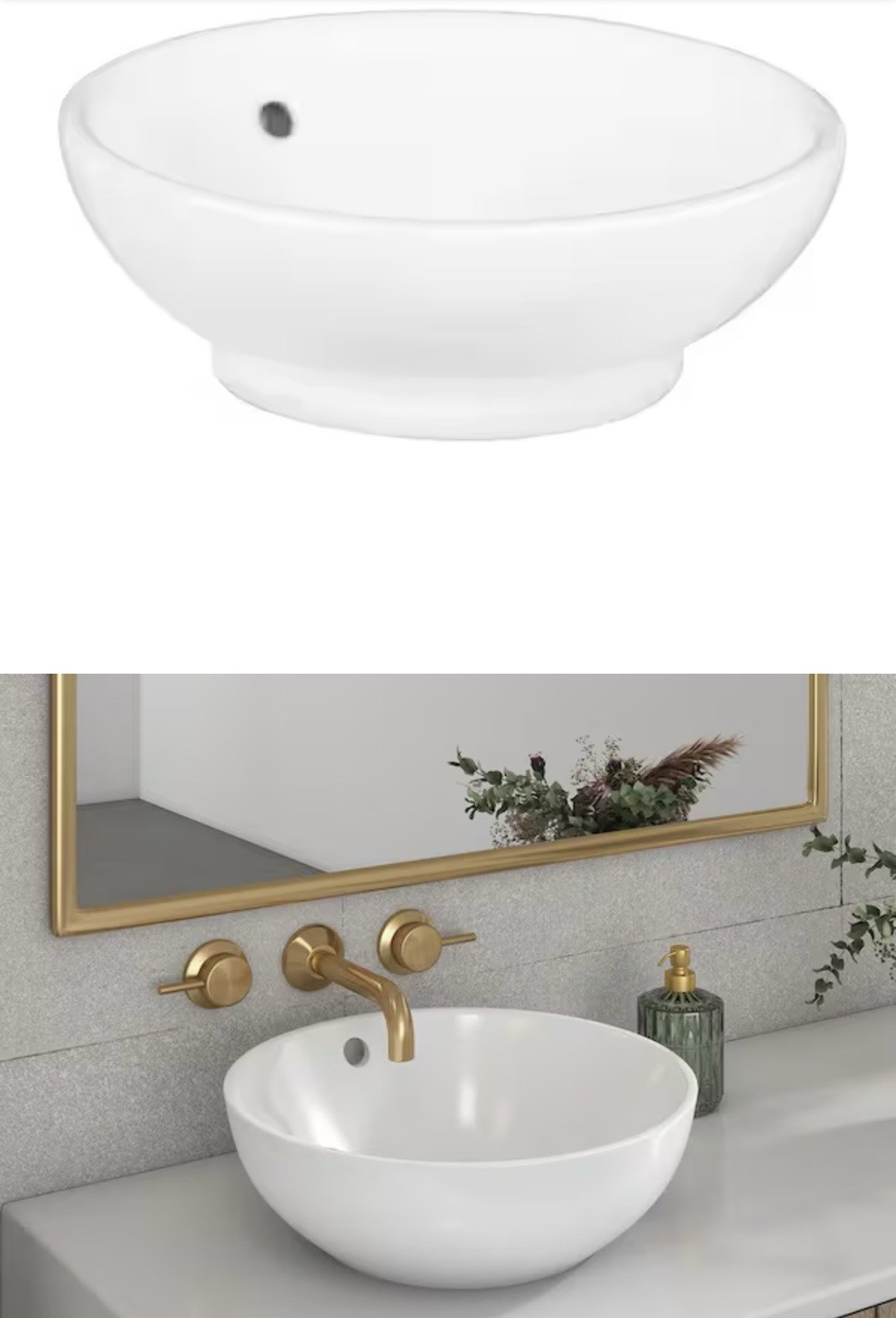 Sink - Glacier Bay Zale 16 in. Round Vitreous China Vessel Sink in White