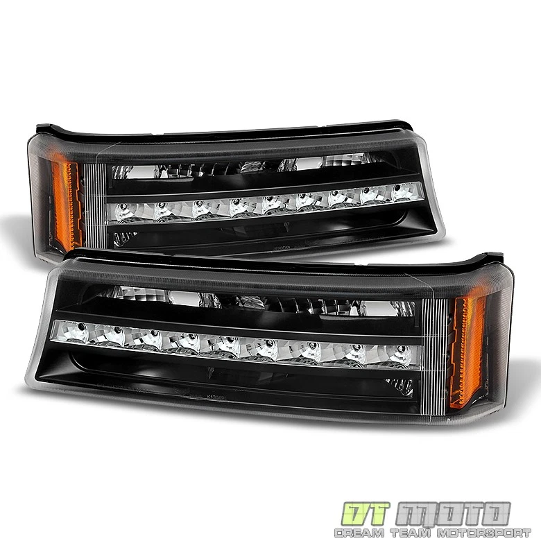 Luces de parachoques LED DRL negras para Chevy Silverado 1500 2003-2006 luces de estacionamiento luces de señal Foto 4 de 4