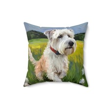 Dandie Dinmont Terrier - Spun Polyester Throw Pillow