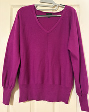 Ann Taylor Women's Purple V-Neck Knit Long Sleeve Sweater Size XS