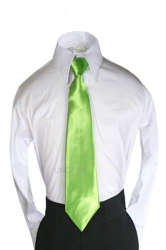 Corbata de satén con clip de 23 colores para trajes de niño esmoquin S:S-4T M:5-7 L:8-14 XL:16-20 - Imagen 25 de 48