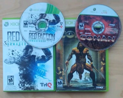 Lot Of 2 THQ Games For Microsoft Xbox 360: Conan & Red Faction, No Manuals