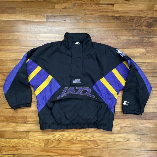 90’s Vintage Starter NBA Utah Jazz Quarter Zip Puffer Jacket Size L Used VTG - Image 1