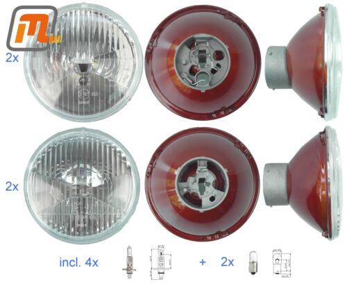 FORD Capri double headlamp inserts set H1 only LHD 4 pieces NEW - Afbeelding 1 van 1