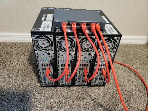 Four hp compaq 8200 elite ultra-slim 12GB RAM HDD 500GB+, 8 Port Gigabit switch - Picture 2 of 12