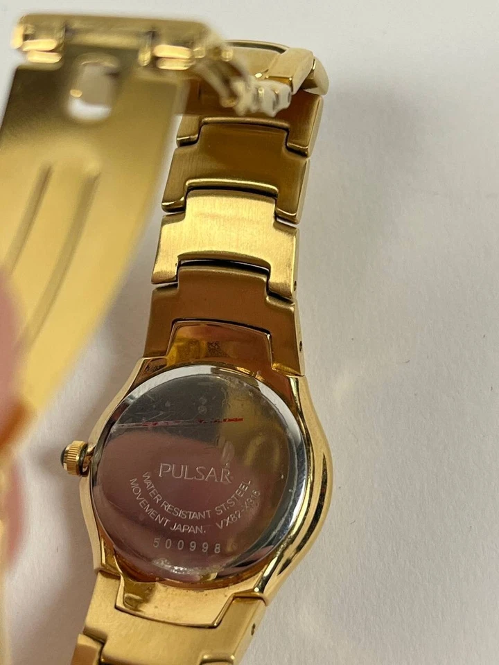 Pulsar Seiko VX82-X316 Women's Gold Swarowski Diamonds Watch made in Japan - image 4 of 4