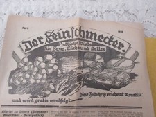 1930 DER FEINSCHMECKER  Reklame Werbung Zeitschrift ( mit REZEPTEN )