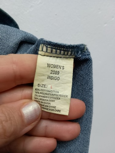 Woolrich Damen Jeansjacke Größe L Blau Shacket Langarm Knopfleiste - Bild 5 von 7