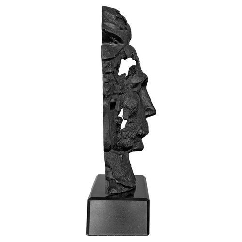 Cast Iron Albert Einstein Bust Sculpture With A Stone Base - Picture 7 of 9