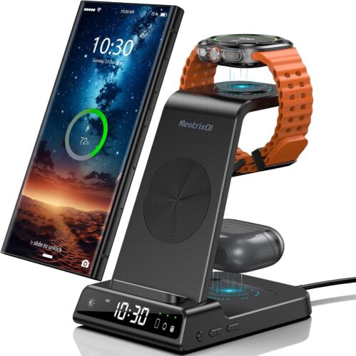 Wireless Charger for Samsung Charging Station, 3 in 1 Android Phone Wireless Cha
