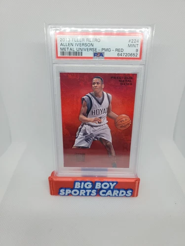 2013-14 FLEER RETRO ALLEN IVERSON PRECIOUS METAL GEMS RED /150 PSA 9
