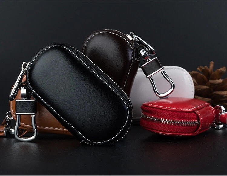 1 Stück Keyless Go Schutz Autoschlüssel Schutzhülle Tasche Leder Neu - Bild 3 von 4