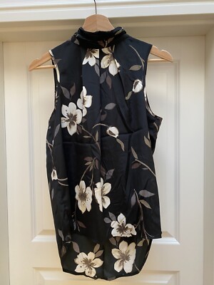 Next Blusentop Blumen schwarz 38