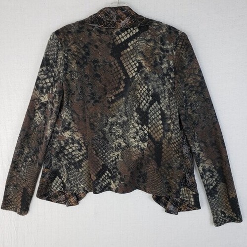 Alberto Makali Jacket Blazer Snakeskin Python Textured Ruffle size M Art-to-Wear - Picture 7 of 14