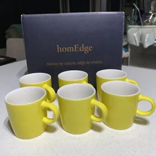 homEdge Porcelain Espresso 4oz Cups Set Of 6 Yellow  