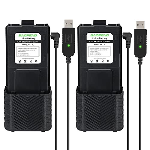 2 Batterie Estese Baofeng BL-5 3800mAh Per UV-5R, BF-8HP E Serie 5R