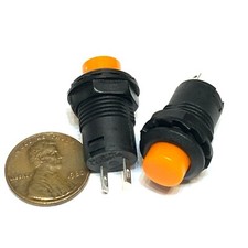 2 Pieces Orange Momentary 12mm Switch round push button 12v on off A34