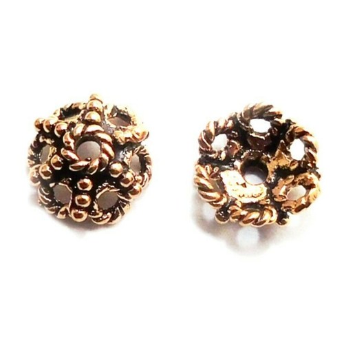 32 Pièces 10mm Filigrane Bali Perle Cap Antique Cuivre Joaillerie