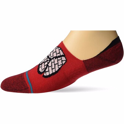 Stance Rocksteady Peace Sign INFIKNIT No Show Socks Sock Red Black SZ Large 9-12