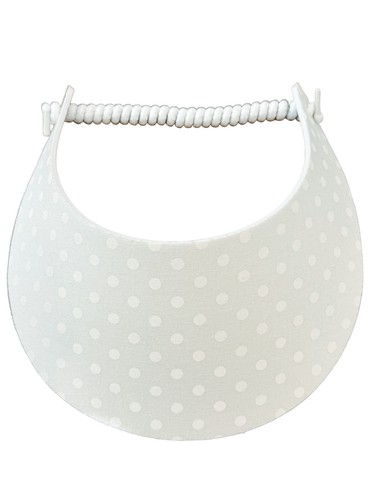 PICKLEBALL MARKETPLACE - Fabric Foam Visor - No Headache - "White w/ White Dots"