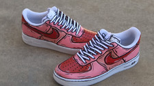 Air Force 1 One Custom Cartoon Pink Red White Shoes Sneaker Mens Womens Kids