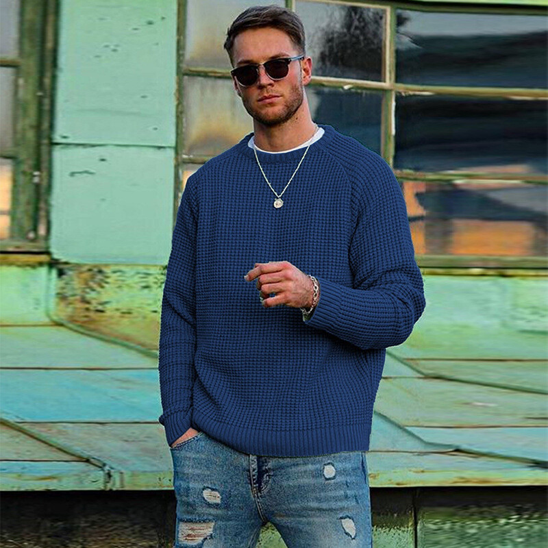 waffle knit crewneck