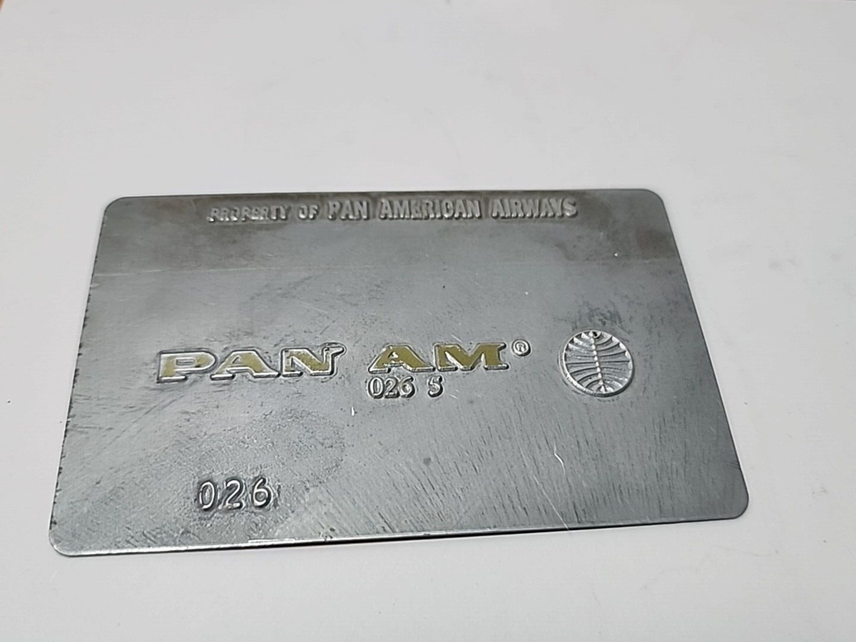 80年] パンナム航空 Clipper Club 生涯会員証金属製プレート 80