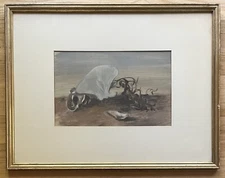 FRANCESCO DI COCCO Original Signed Italian Surrealist Still Life Painting 1944