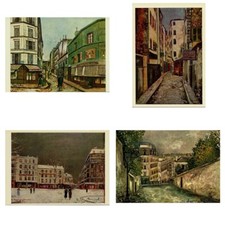 UTRILLO Paris Landscapes - Set of 4 Fine Art Postcards + FREE P&P !!!