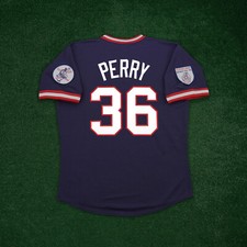 Gaylord Perry 1976 Cleveland Indians Cooperstown Men's Navy Blue Jersey w/ Patch
