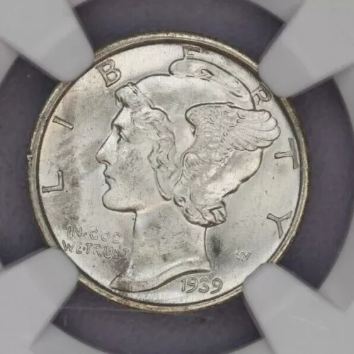 1939-D Mercury Dime 10c NGC - MS65 FB