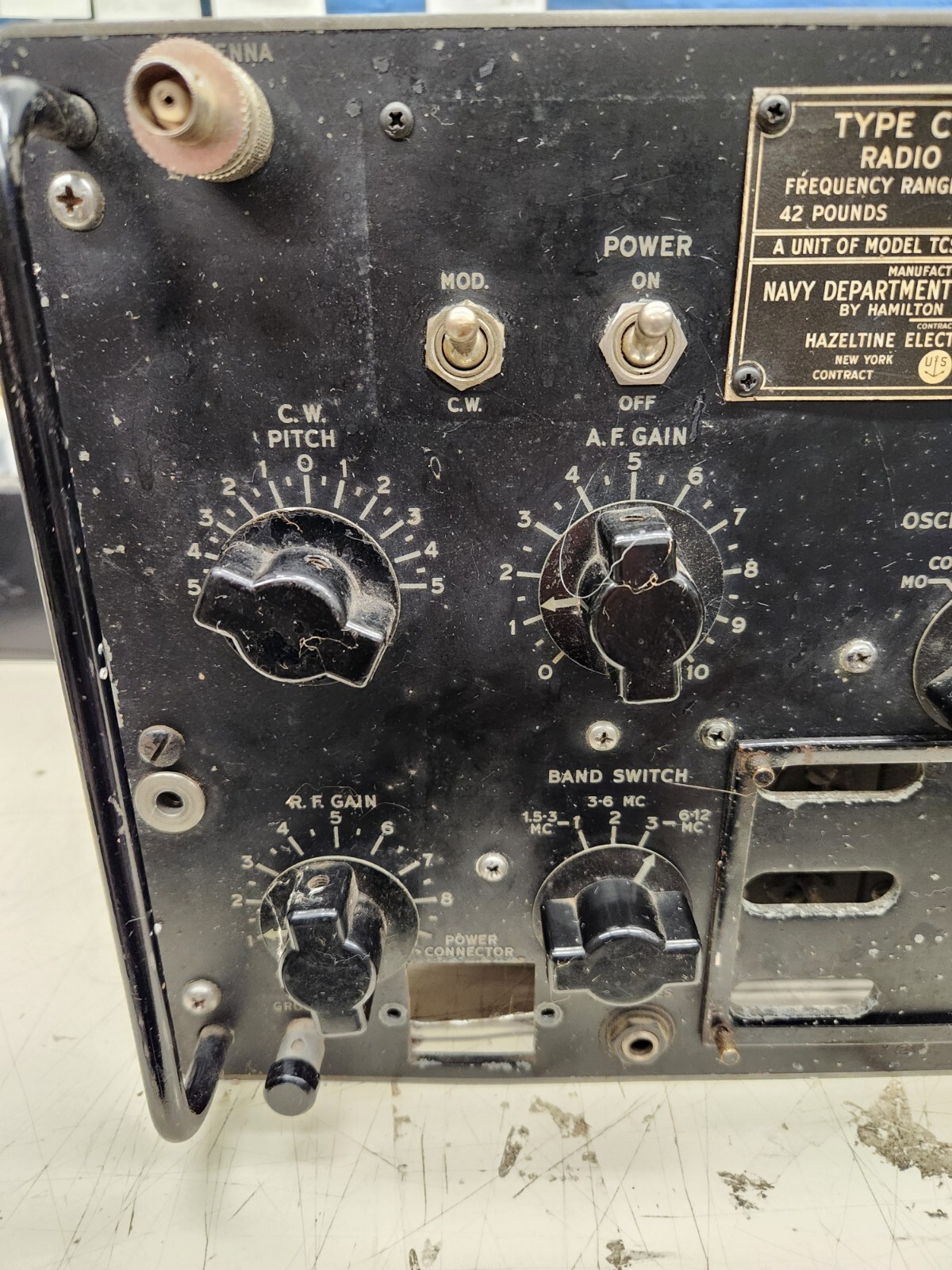 CIH-46159-A,  HAMILTON RADIO CORP,  UNIT OF TCS-6, NAVY RADIO RECIEVER