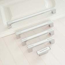 Cupboard Cabinet Pull Handles Chrome Silver White Kitchen Door Drawer Pull G222