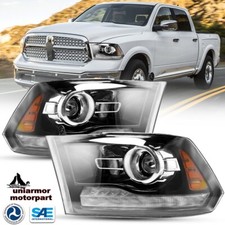 For 2013-2018 Dodge Ram 150025003500 Projector Headlights Led Lamp Black Clear