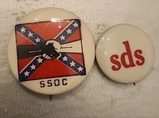 Civil Rights Mvmnt SSOC SDS Buttons John Lewis SNCC Handshake Unity Archie Lewis