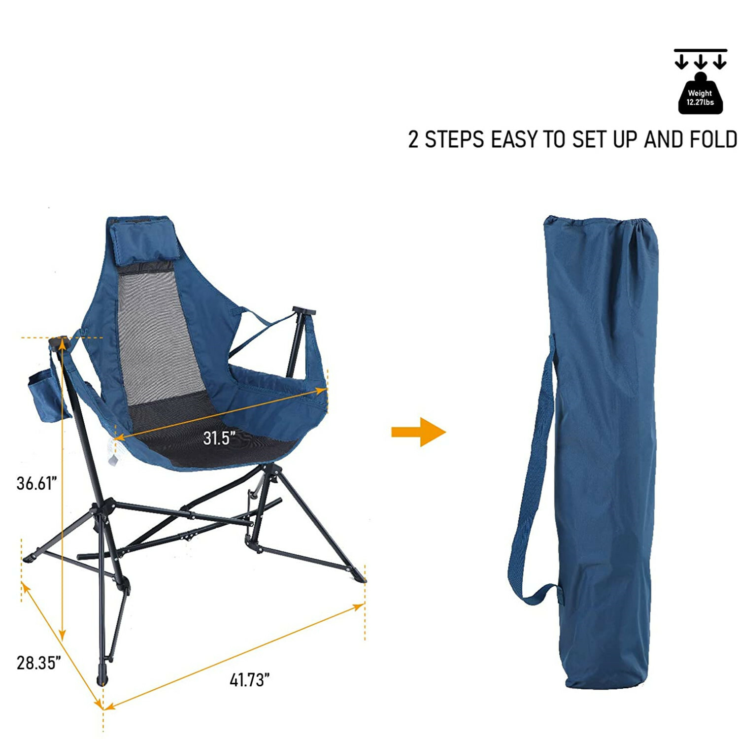 ALPHA CAMP Outdoor Hammock Chair Camping Chairs Heavy Duty Folding