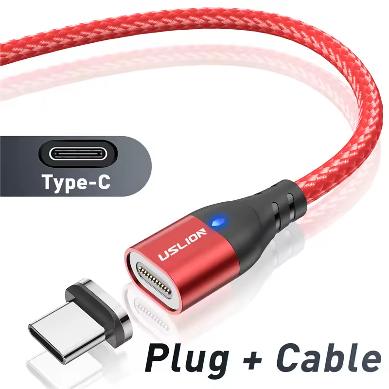 ⚡USLION Magnetic Charging Cable MICRO USB Type C Cable Fast Charging ⚡
