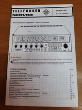 TELEFUNKEN SERVICE MANUAL Original TR 1200 HiFi Vintage Schaltpläne Komponenten Teile