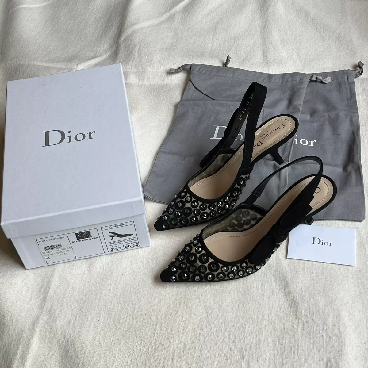 Dior Women J Adior Slingback Pump Green Cotton Embroidery