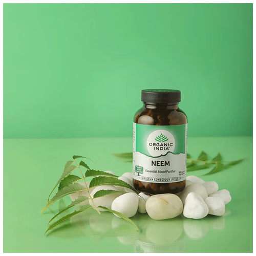 Organic India NEEM Capsules 60cap (Pack of 2) Essential Herbal Blood Purifier - Picture 5 of 7